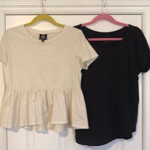 Off-white Bobeau peplum & Black Everlane shirt